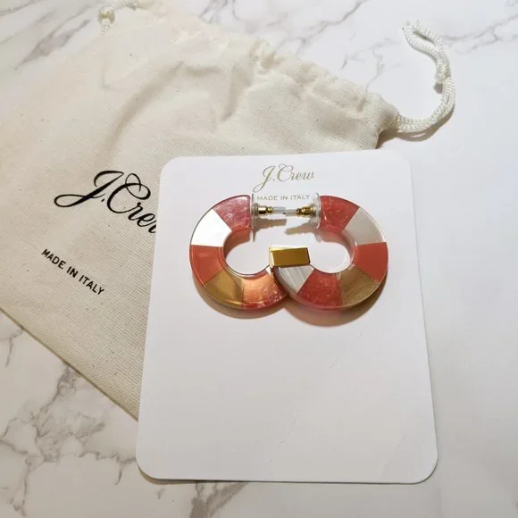 J.Crew Made-in-Italy Mixed Acetate Hoop Earrings - Picture 5 of 8